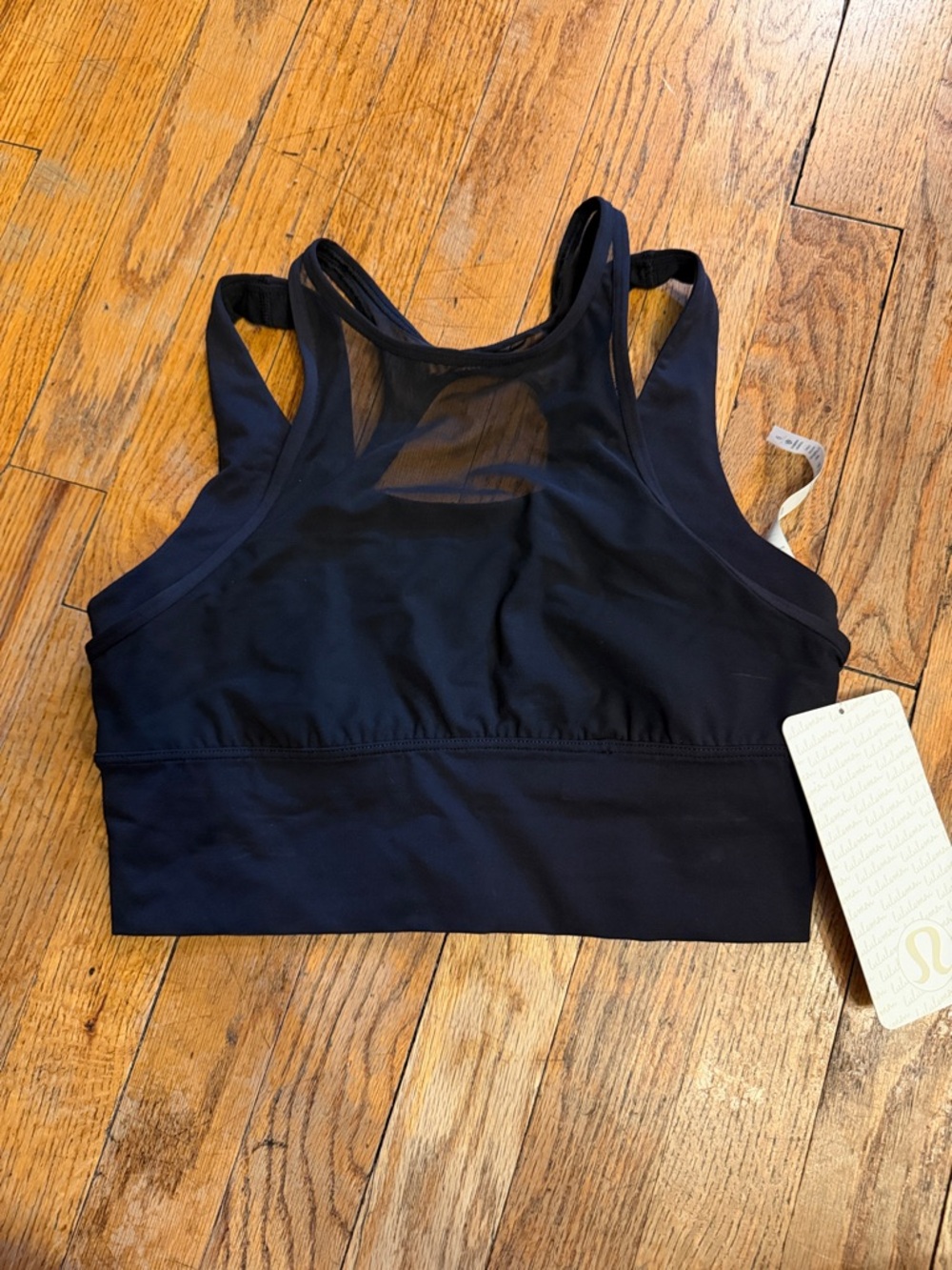 lululemon athletica Black Mesh-Back Medium Support Sports Bra